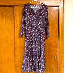 Floral navy blue dress